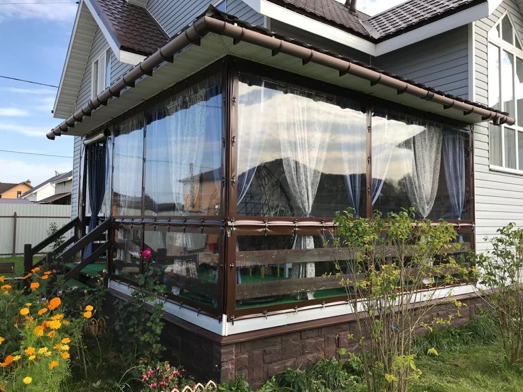 Мягкие окна для террасы частного дома в городе Костерево
